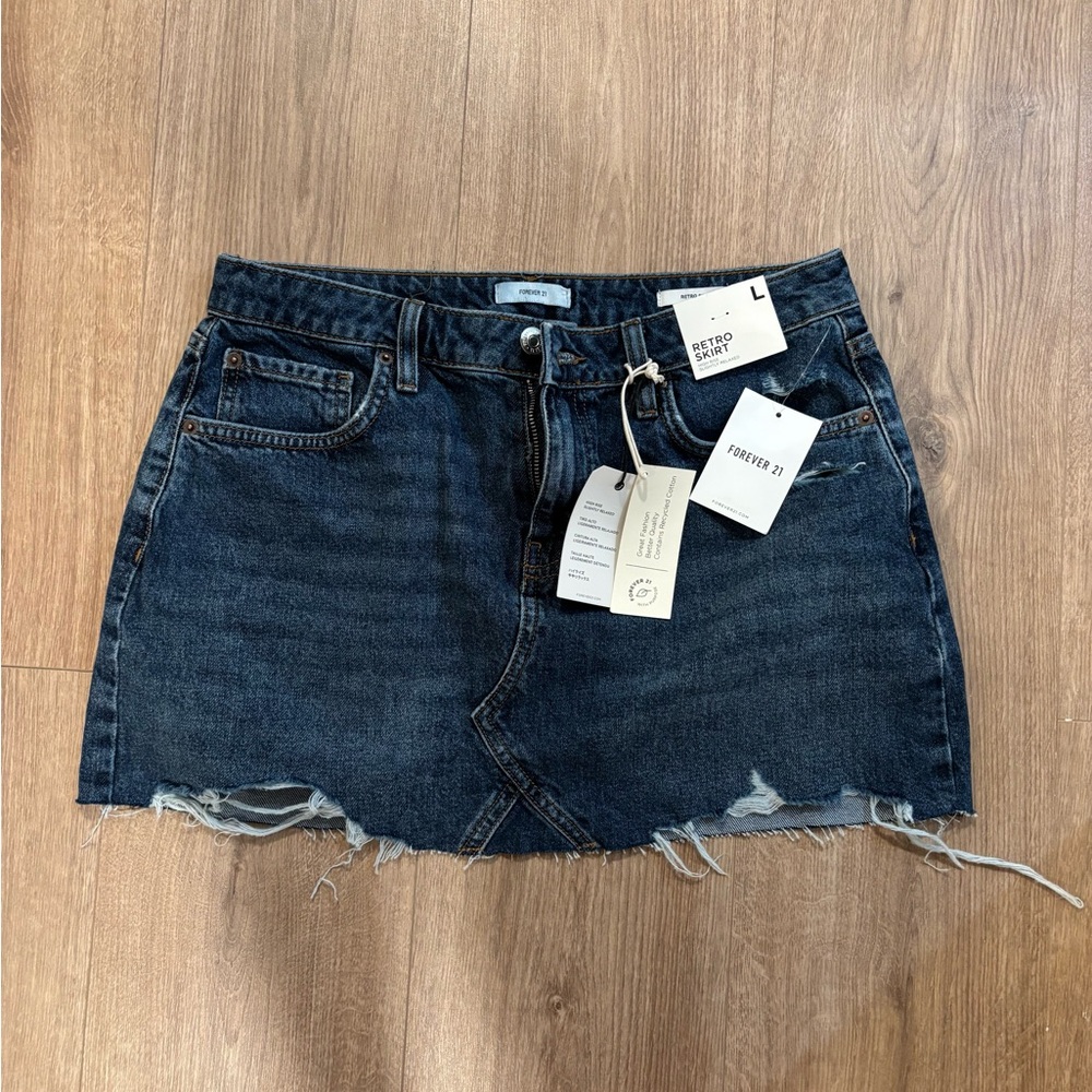 Forever 21 Women's Blue Denim Skirt
